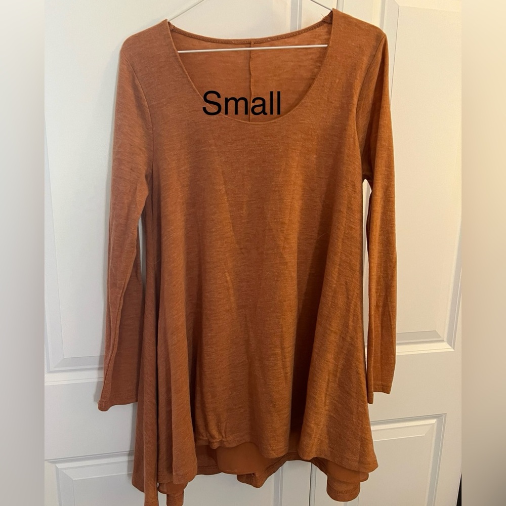 Rust Orange Long Sleeve oversized top